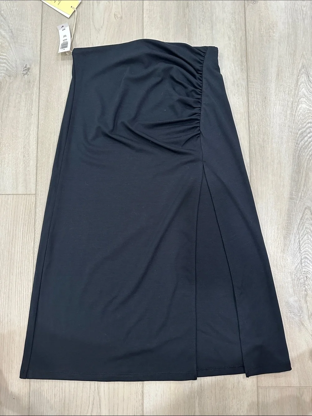 Aritzia Wilfred Vesper Black Ruched Wrap Midi Skirt XS NWT